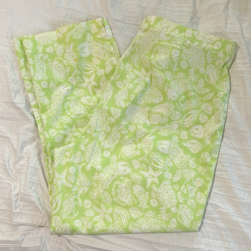 Lilly Pulitzer Lime Green Ankle Cropped Pants